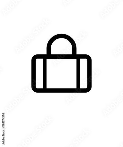 lustration Black line briefcase on white background photo