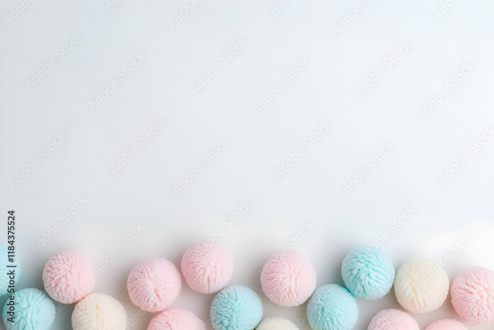Pastel Pom-Pom Background Illustration Pastel Pom-Pom Background Illustration