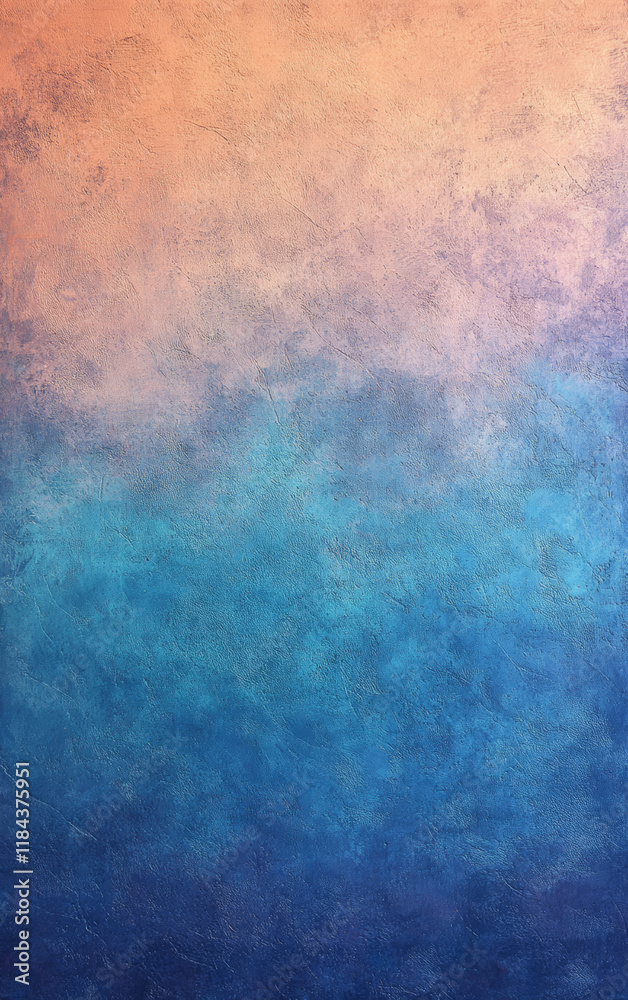 Fototapeta premium Blue and apricot gradient blending into mint and plum tones. Subtle granular noise and pastel shimmer accents.