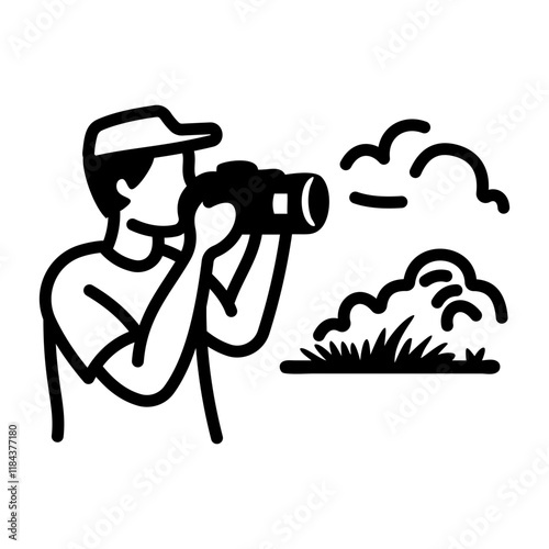 Cuadro en lienzo Sightseer icon in hand drawn style