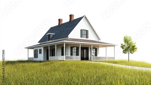 Wallpaper Mural Traditional Farmhouse 3D Rendered Model Torontodigital.ca