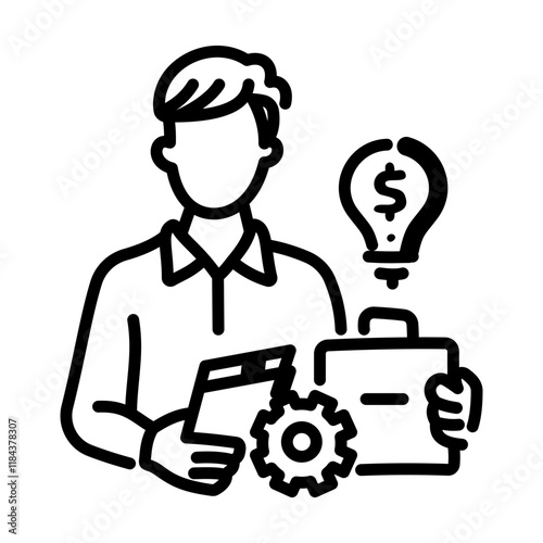 A hand drawn icon of business idea