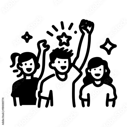 Doodle style icon of youth empowerment