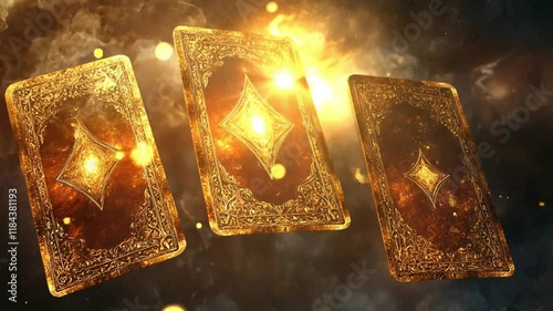 golden gaming tarot cards mysterious light leaks