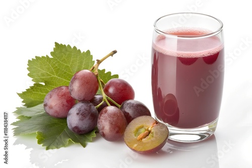 Wallpaper Mural Grape juice in clear glass isolated on white background Torontodigital.ca