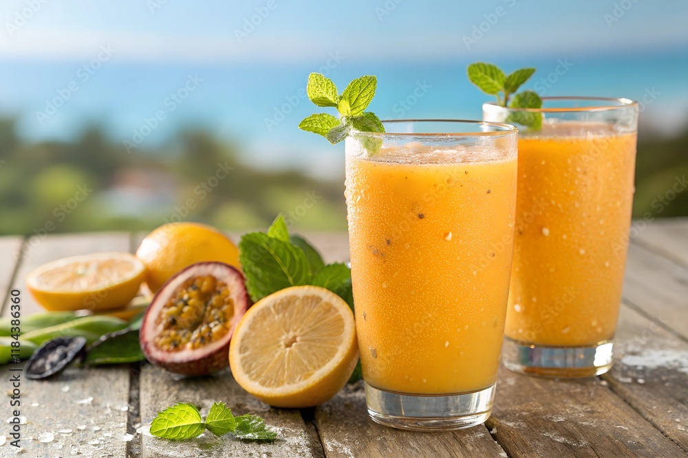 Fototapeta premium Ready-to-drink passion fruit lemonade