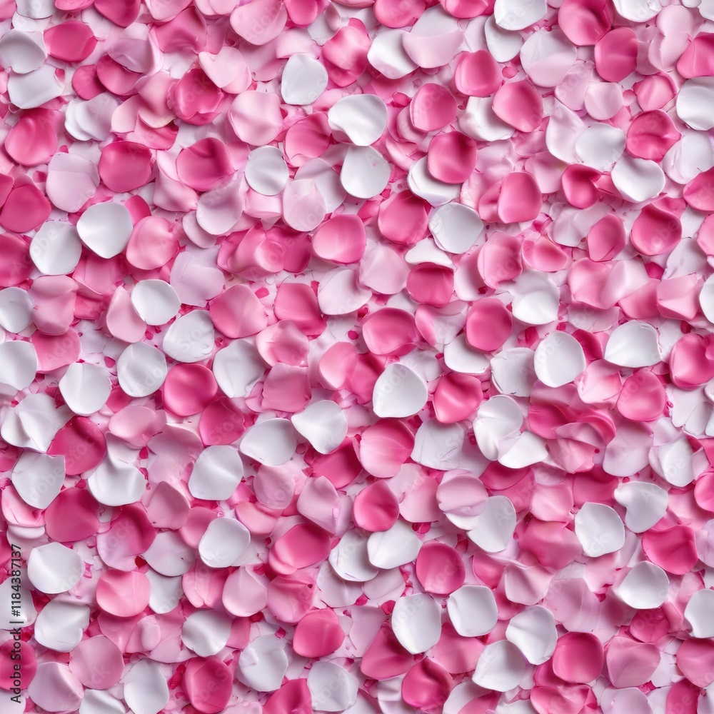 Obraz premium Mosaic of abstract rose petals in shades of pink and white background , pink, white
