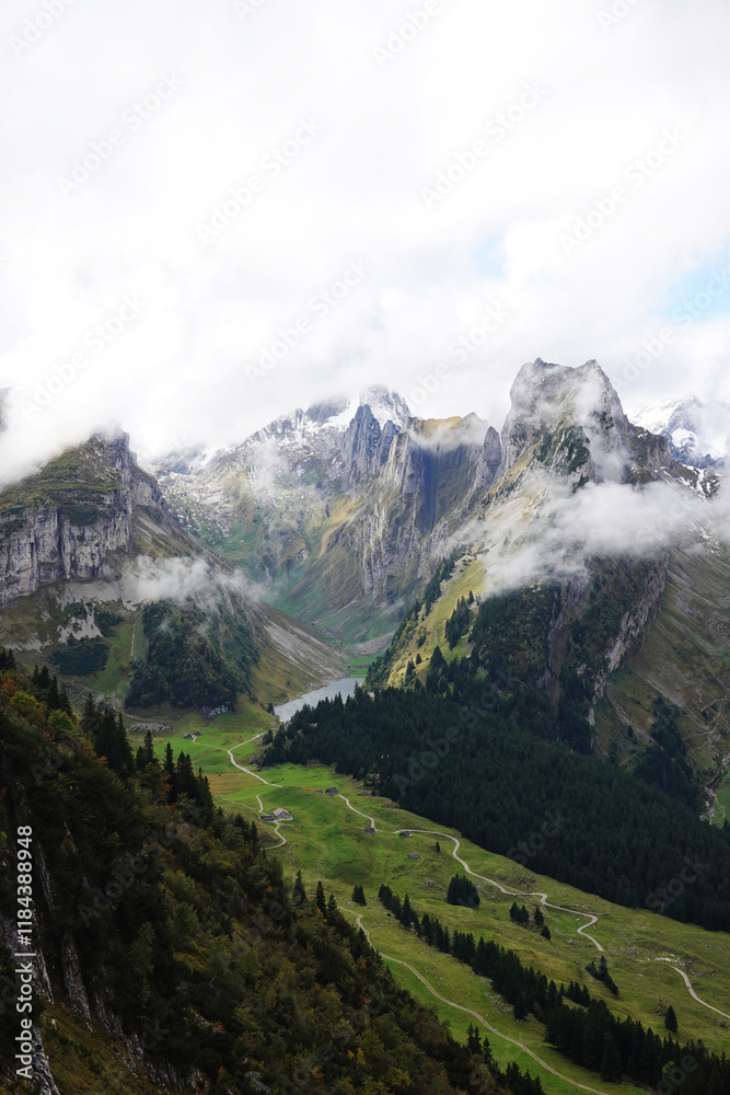 Fototapeta premium The panorama of the Appenzell Alps, Switzerland 