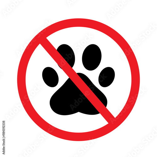 No pet allowed vector icons. Cat and dog, no pet allowed vector signs set. Warning sticker. Forbidden label.