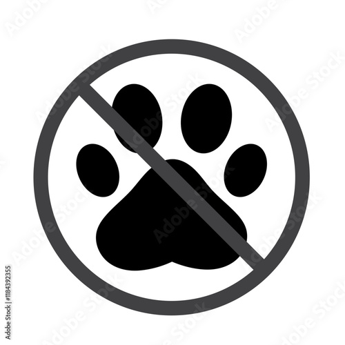 No pet allowed vector icons. Cat and dog, no pet allowed vector signs set. Warning sticker. Forbidden label.