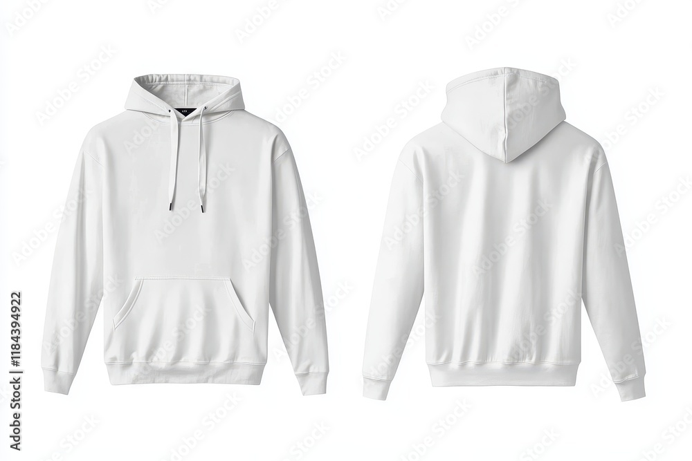 White hoodie mockup, front and back views, studio shot, design template (5) White hoodie mockup, front and back views, studio shot, design template (5)