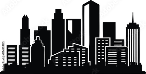 Houston City Skyline silhouette illustration,Houston, Texas skyline. silhouette