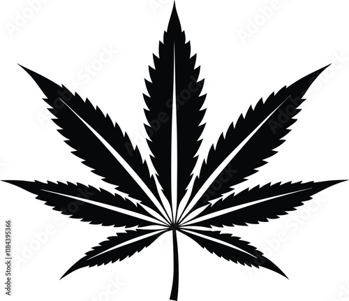 Marijuana cannabis hemp leaf silhouette, Marijuana leaf silhouette