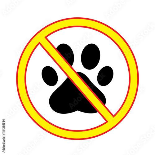 No pet allowed vector icons. Cat and dog, no pet allowed vector signs set. Warning sticker. Forbidden label.