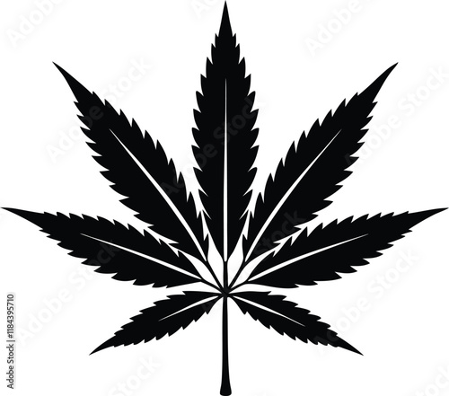 Marijuana cannabis hemp leaf silhouette, Marijuana leaf silhouette