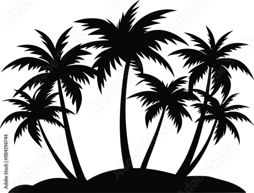 palm tree silhouettes,palm tree silhouette vector icon