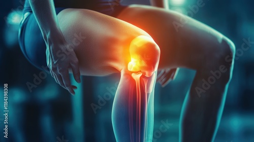 athlete or spot people  having knee injury due to ligament inflammation, knee pain due to exercise, massage, muscle relaxation, rheumatoid arthritis, gait disturbance, rheumatoid arthritis photo