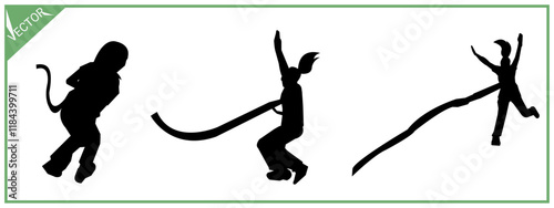 Silhouette of bungee jumping. Vector illustration design.