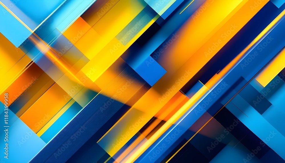 Blue and yellow abstract geometric tech banner with grunge texture. Futuristic design. Colorful line drawing with a blue stripe. A colorful abstract painting with a blue and orange stripe. Blue and yellow abstract geometric tech banner with grunge texture. Futuristic design. Colorful line drawing with a blue stripe. A colorful abstract painting with a blue and orange stripe.