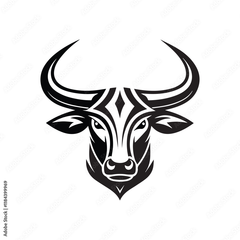 Bull head logo silhouette design vector illustration Bull head logo silhouette design vector illustration