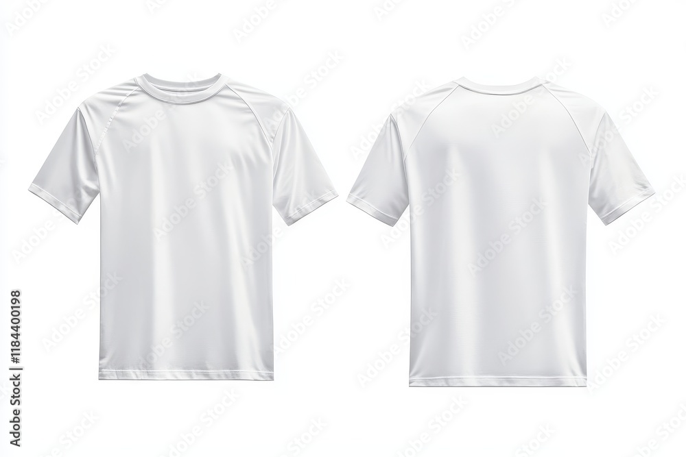 White T-shirt mockup, front and back views, studio shot, design template (2) White T-shirt mockup, front and back views, studio shot, design template (2)