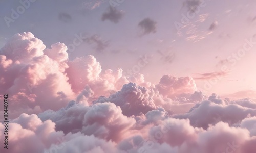 Soft pink hues with thin white clouds drifting by , soft colors, photo