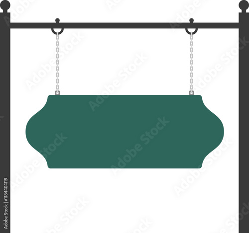 Illustration of a hanging sign board with blank copy space. Empty sign board for your design. 