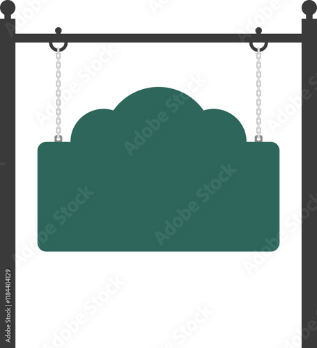 Illustration of a hanging sign board with blank copy space. Empty sign board for your design. 