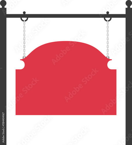 Illustration of a hanging sign board with blank copy space. Empty sign board for your design. 