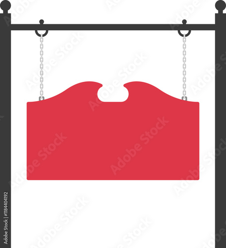 Illustration of a hanging sign board with blank copy space. Empty sign board for your design. 