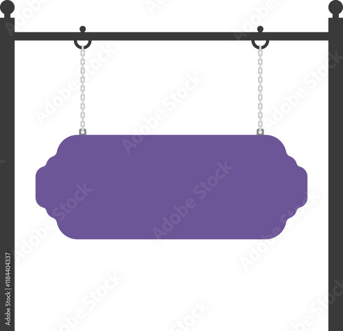 Illustration of a hanging sign board with blank copy space. Empty sign board for your design. 