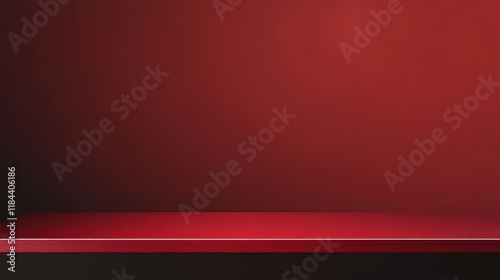 Red Minimalist Product Display Shelf.