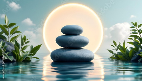 smooth stones water luxury cosmetic beauty sale podium background
