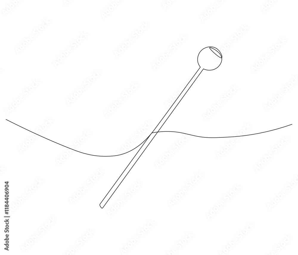One continuous line drawing of dental mirror tool . Single line of dental mirror tool vector illustration