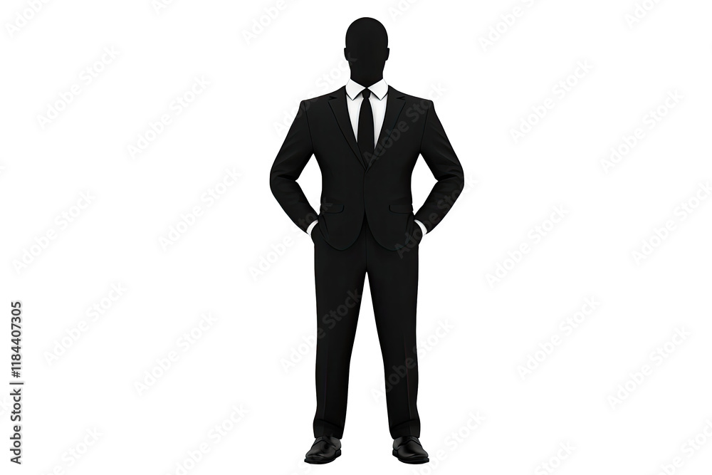 Silhouettes businessman idea. A professional figure in a suit, symbolizing confidence and business success. Silhouettes businessman idea. A professional figure in a suit, symbolizing confidence and business success.