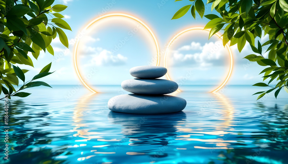 smooth stones water luxury cosmetic beauty sale podium background smooth stones water luxury cosmetic beauty sale podium background