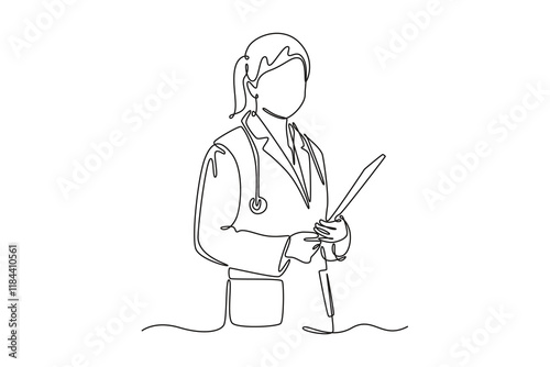 Medical professional Concept. Single line draw design. Full length animation illustration. High quality 4k footage.