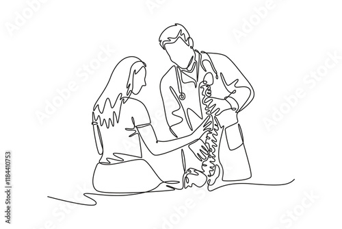 Medical professional Concept. Single line draw design. Full length animation illustration. High quality 4k footage.