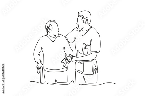 Medical professional Concept. Single line draw design. Full length animation illustration. High quality 4k footage.