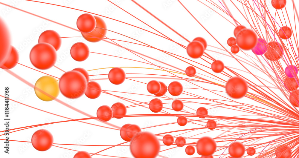 Futuristic geometric double data flow background with connecting dots and lines. Abstract digital