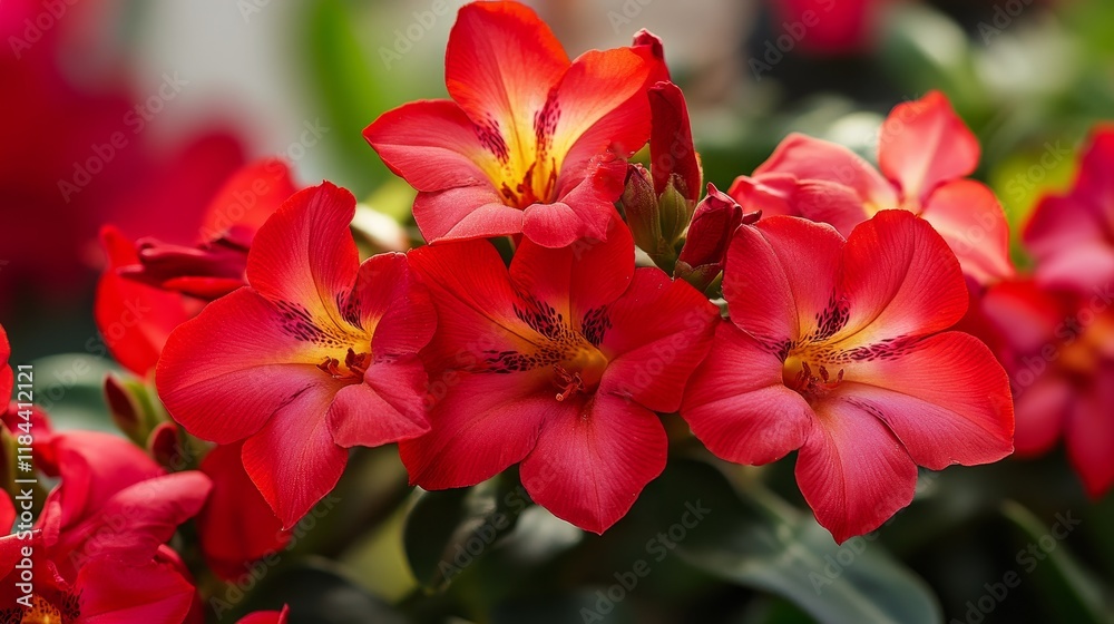 Close up of vibrant Red Adenium, perfect for enhancing home gardening spaces and bringing a touch of beauty to plant collections with stunning Red Adenium varieties. Close up of vibrant Red Adenium, perfect for enhancing home gardening spaces and bringing a touch of beauty to plant collections with stunning Red Adenium varieties.