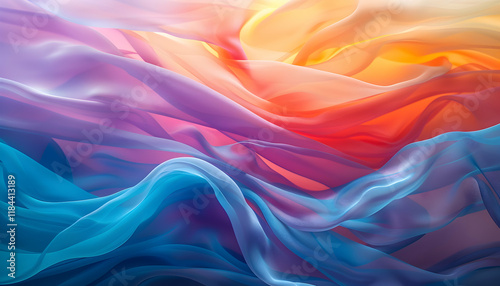 Wallpaper Mural Abstract Colorful Fabric Waves Background Illustration Torontodigital.ca