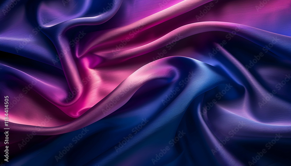 Obraz premium Abstract Purple and Blue Silk Drape Illustration