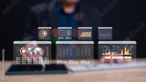 Billede på lærred Interactive data dashboards, emphasizing analytics and visualization in business