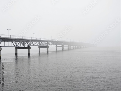 Wallpaper Mural Misty Bridge Over Water: Atmospheric Long Exposure Photography Torontodigital.ca