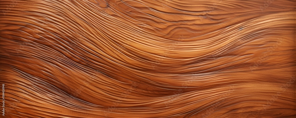 Polished wooden surface background in warm brown shades with realistic grain patterns Polished wooden surface background in warm brown shades with realistic grain patterns