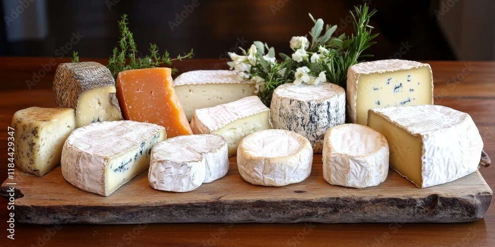 Artisan cheese platter showcasing a variety of exquisite handmade cheeses, featuring a soft, delicate tone that makes it an ideal background for culinary designs or gourmet presentations. Artisan cheese platter showcasing a variety of exquisite handmade cheeses, featuring a soft, delicate tone that makes it an ideal background for culinary designs or gourmet presentations.