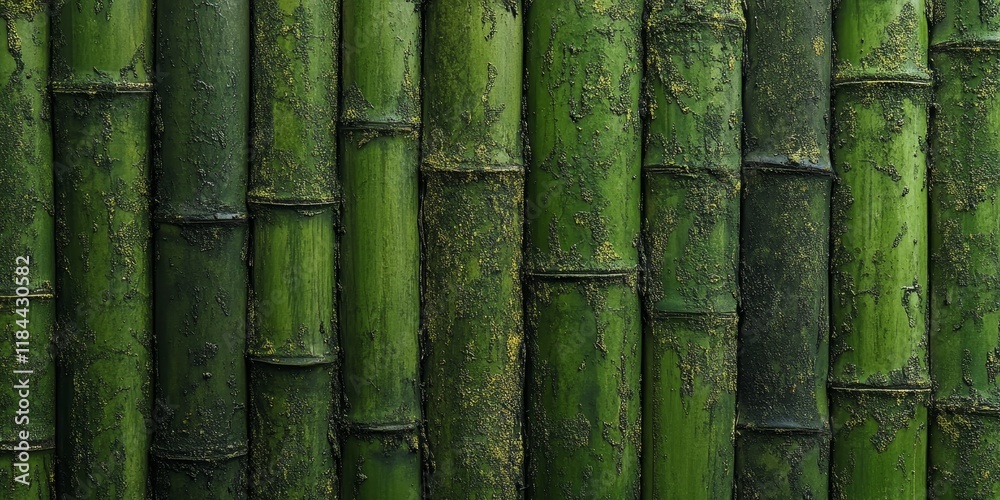 Lush and textured green bamboo background featuring a dirty and mossy appearance that adds depth and intrigue, perfect for nature themed designs and creative projects. Lush and textured green bamboo background featuring a dirty and mossy appearance that adds depth and intrigue, perfect for nature themed designs and creative projects.