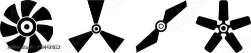 Fan icons set. Vector illustration
