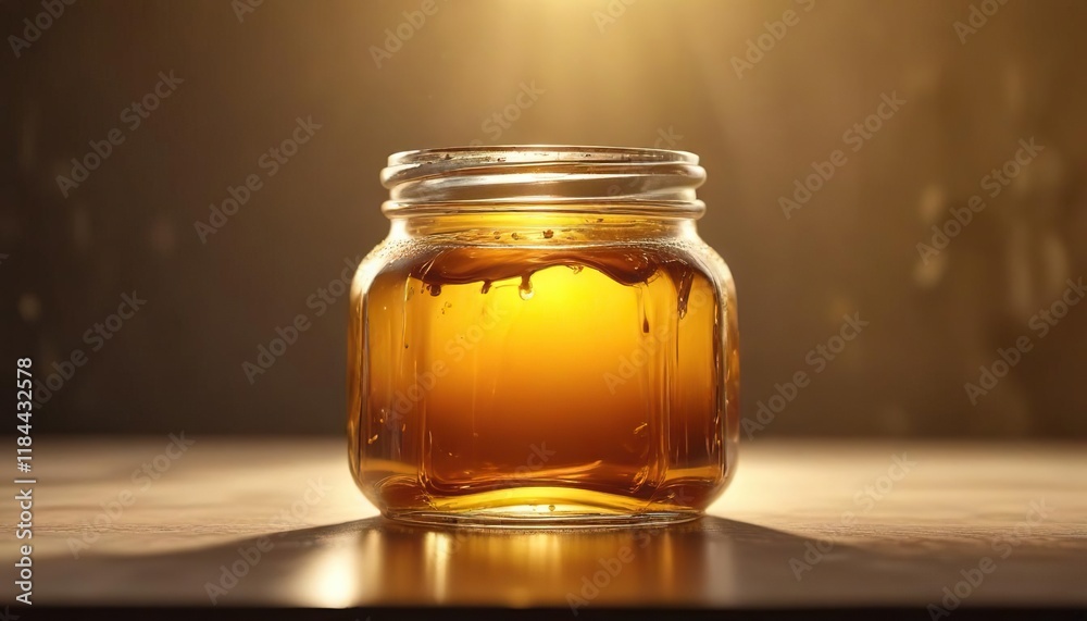 Melted wax in a glass jar with a warm golden light , natural elements, warm glow, rustic decor Melted wax in a glass jar with a warm golden light , natural elements, warm glow, rustic decor